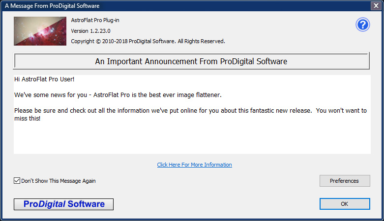 Important Announcement Dialog