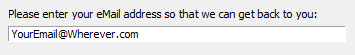 Enter eMail Address
